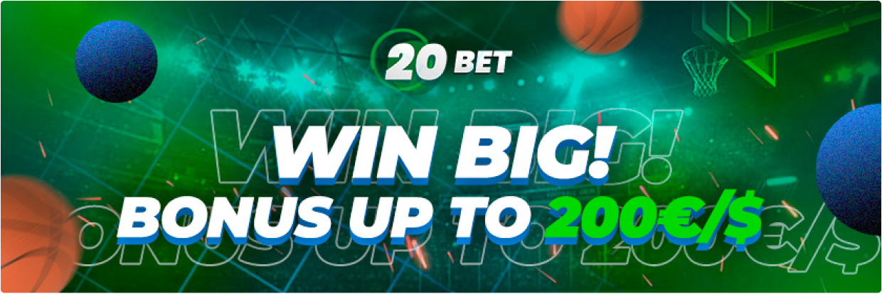20bet Win big bonus!